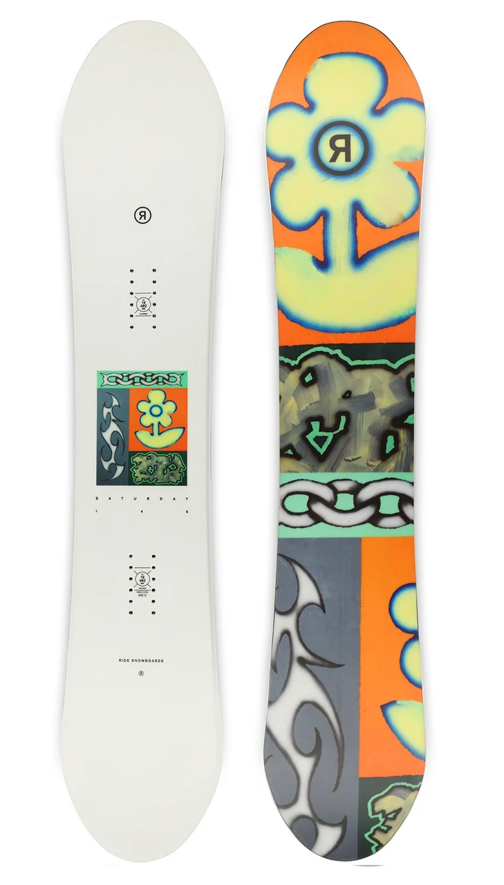 Ride Saturday Snowboard 2025 White Orange 142 | Boardparadise.com